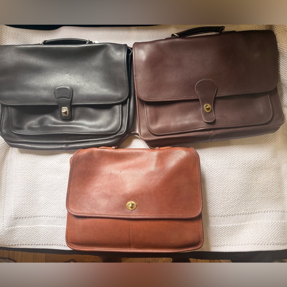 Coach Vintage Metropolitan Briefcases Briefcase in Black, Dark Brown, and Tan